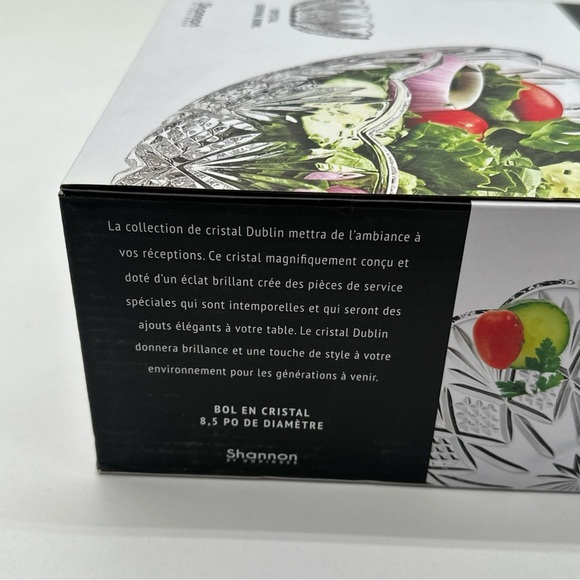 New Godinger Dublin Collection Crystal Serving Bowl 8.5" NIB by Shannon - Picture 3 of 5